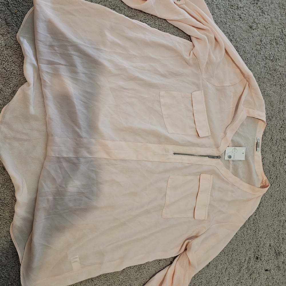 Light Pink Button-Up Blouse